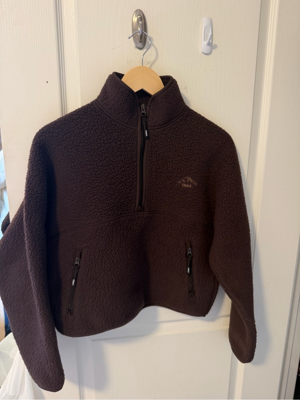 TNA Women's Brown Fleece Half-Zip Pullover